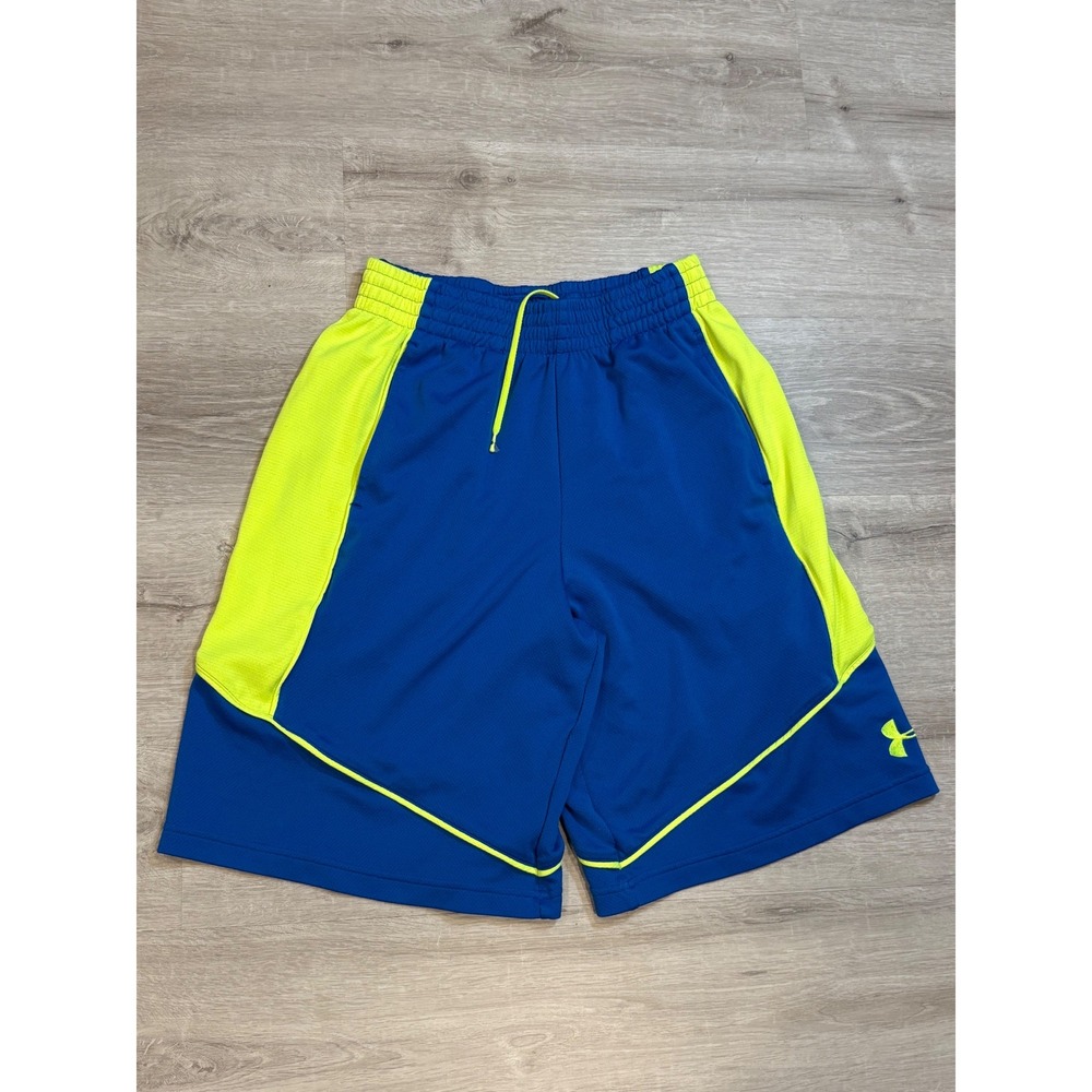 Under Armour Basketball Shorts Athletic Training‎ Blue Yellow Mens MD